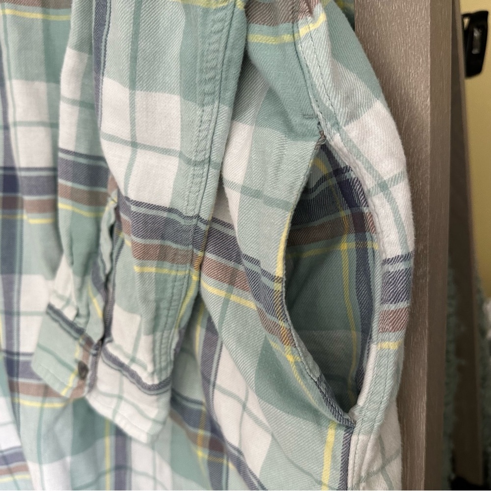 Pendleton Popover Shirt Dress Womens Light Blue Plaid Cotton 3/4 Sleeves L Tunic - Picture 5 of 11